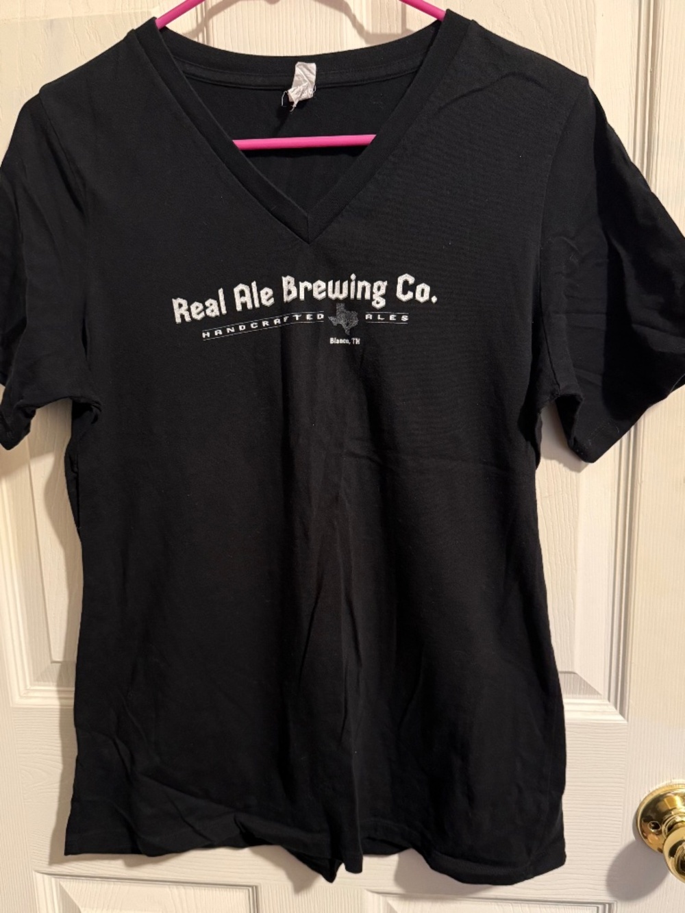 Real Ale Brewing Co TX Ladies V Neck Tee. Craft Beer